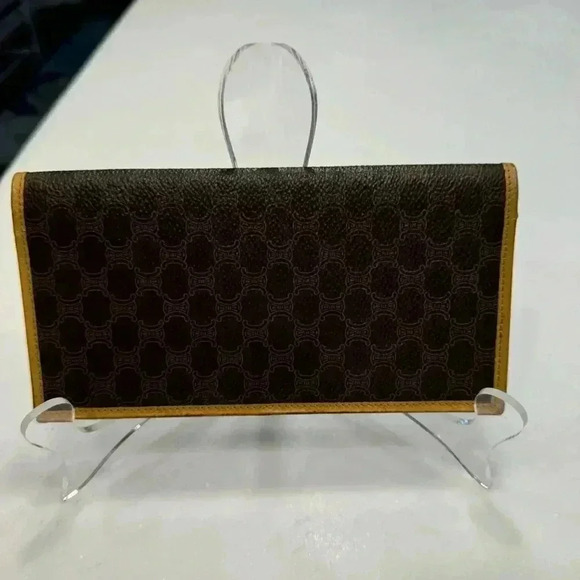 Celine Wallet Long Bi Fold Wallet Macadam Brown Woman unisex - Picture 2 of 16